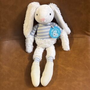 The Manhattan Toy Company Twiggies Billy  16” White and Blue Bunny Plush